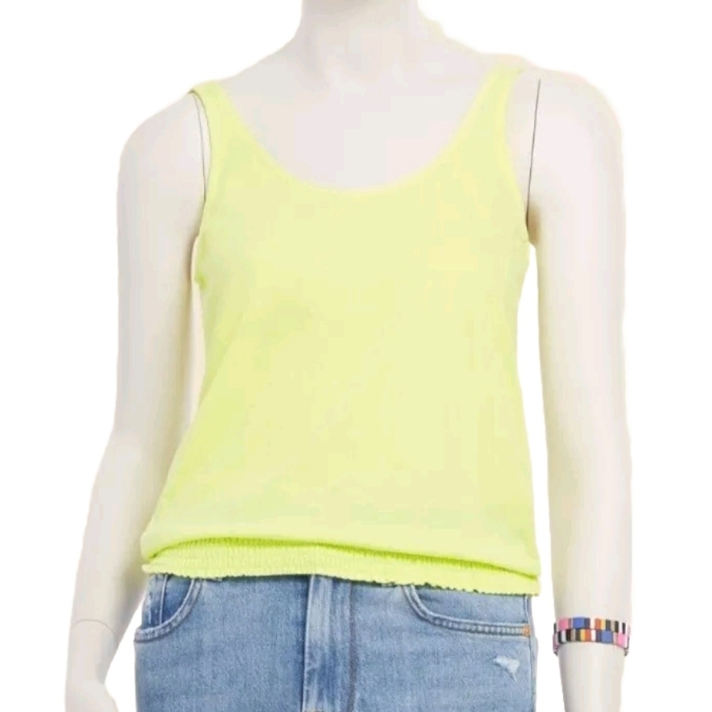 BOBI Los Angeles smocked bottom tank in zest yellow